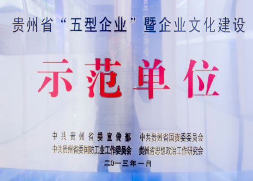 局荣获“贵州省五型企业示范单位”